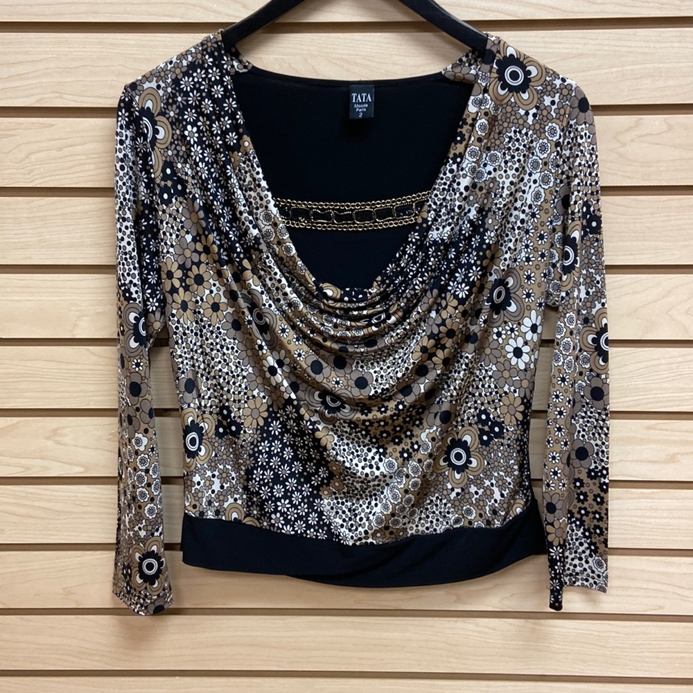 NEW TATA PARIS RICH LOOKING WOMEN TOP MADE IN FANCE SIZE 2 MEDIUM